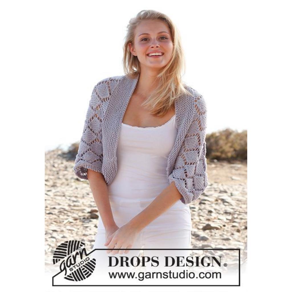 Bolero mit Lochmuster Strickanleitung - Drops Design (PDF) bei bei bei bei bei bei bei bei bei bei bei bei Lieblingsgarn