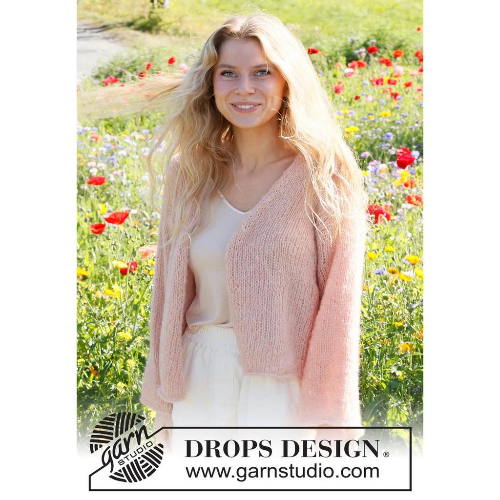 Cherished Moments Strickjacke mit V-Ausschnitt Strickanleitung - Drops Design (PDF) bei bei bei bei bei bei Lieblingsgarn