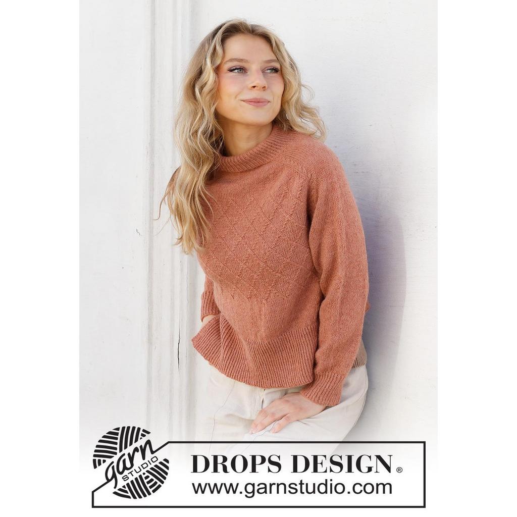 Pullover mit Zopfmuster und Sattelschulter Strickanleitung - Drops Design (PDF) bei bei bei bei bei bei bei bei Lieblingsgarn