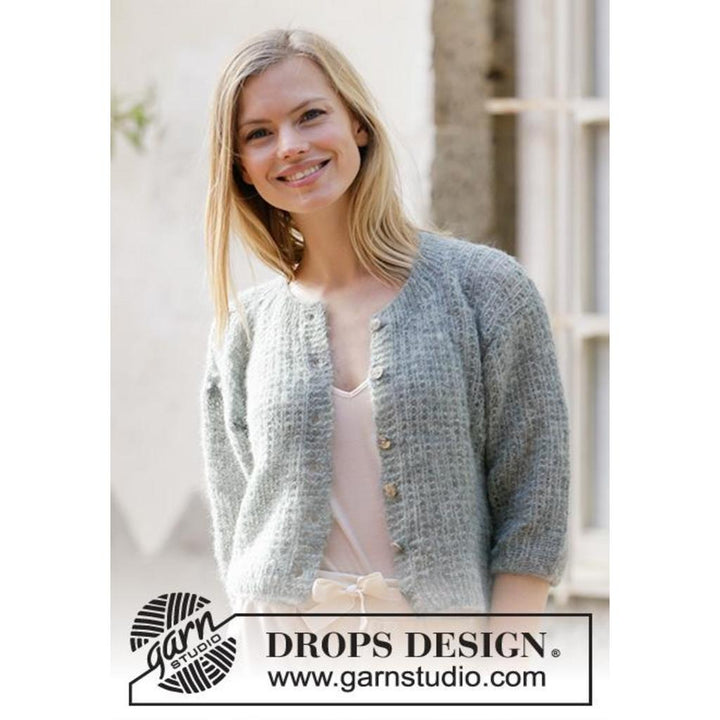 Strickjacke mit kurzen Ärmeln Strickanleitung - Drops Design (PDF) bei bei bei bei bei bei bei bei bei bei Lieblingsgarn