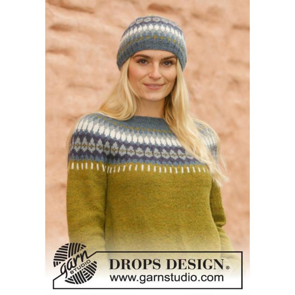 Pullover mit Rundpasse im Nordischen Muster Strickanleitung - Drops Design (PDF) bei bei bei bei bei bei bei Lieblingsgarn