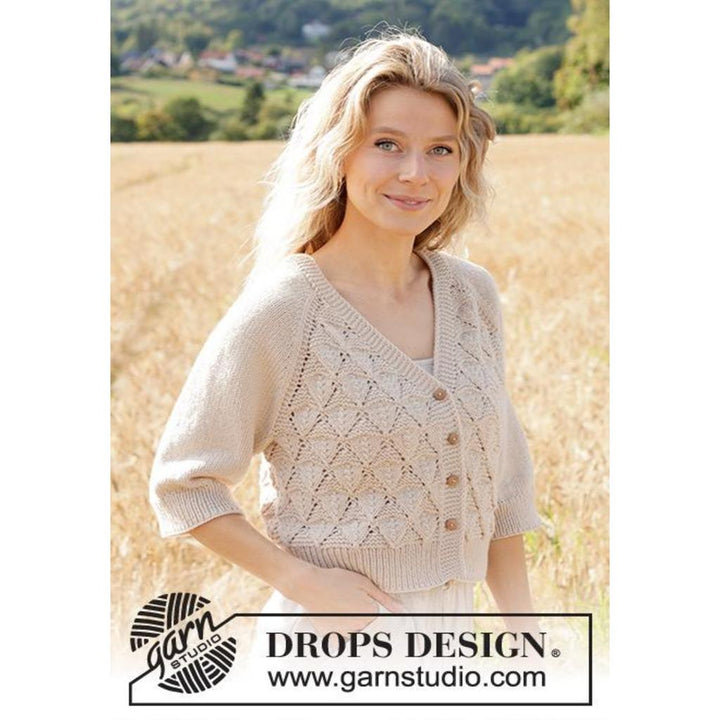 Sand Diamond Cardigan Strickanleitung - Drops Design (PDF) bei bei bei bei bei bei bei bei bei bei bei bei Lieblingsgarn