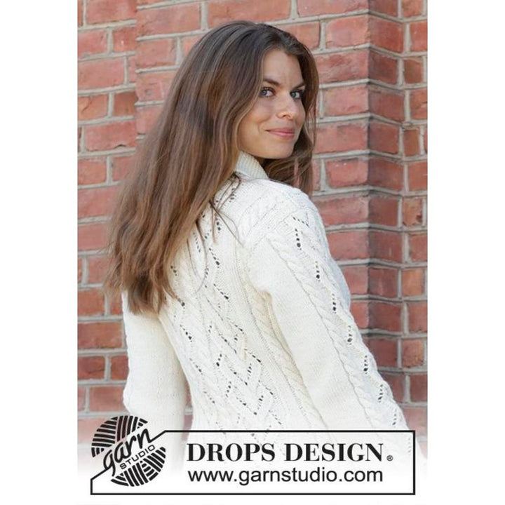 Ice Dancer Taillierte Strickjacke mit Schalkragen Strickanleitung - Drops Design (PDF) bei bei bei bei bei bei Lieblingsgarn