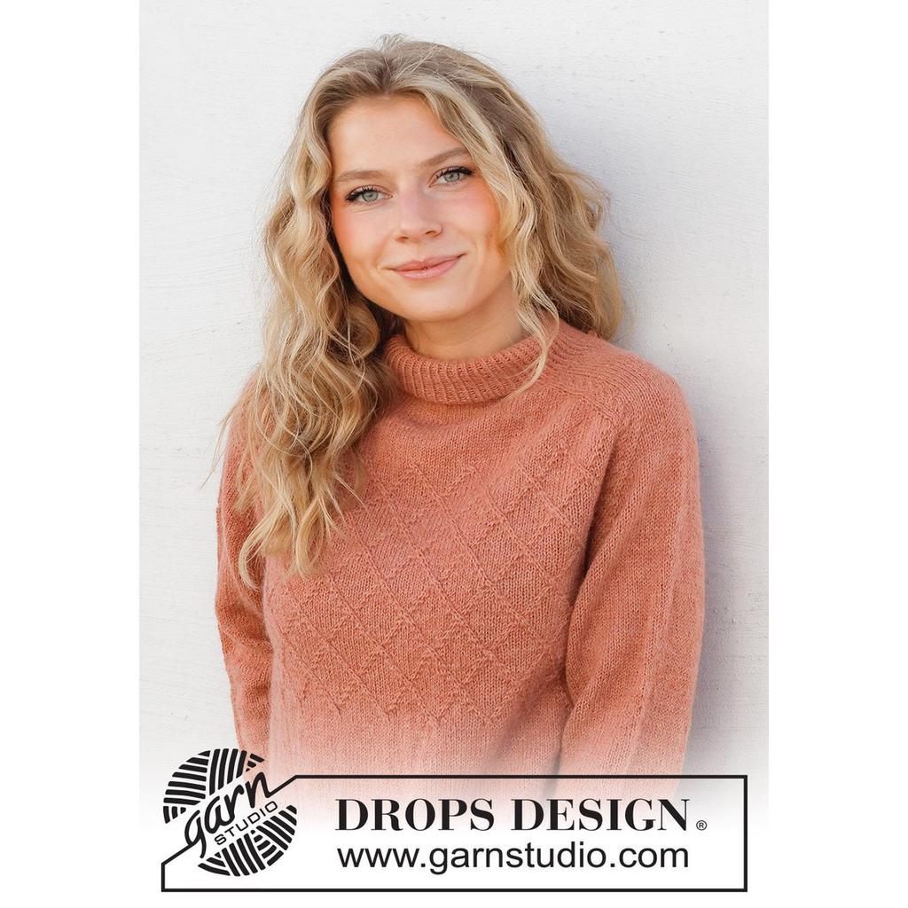 Pullover mit Zopfmuster und Sattelschulter Strickanleitung - Drops Design (PDF) bei bei bei bei bei bei bei bei Lieblingsgarn