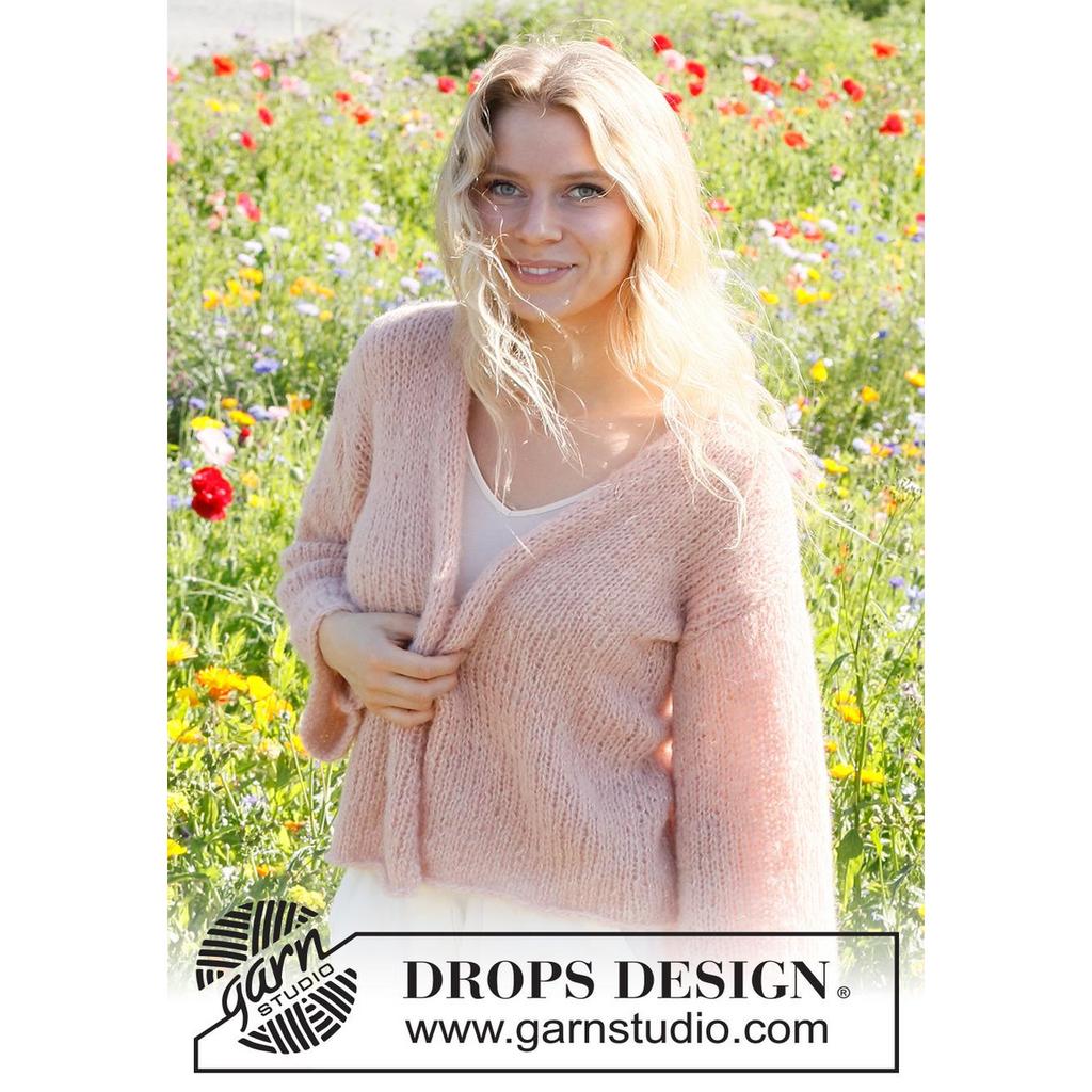 Cherished Moments Strickjacke mit V-Ausschnitt Strickanleitung - Drops Design (PDF) bei bei bei bei bei bei Lieblingsgarn