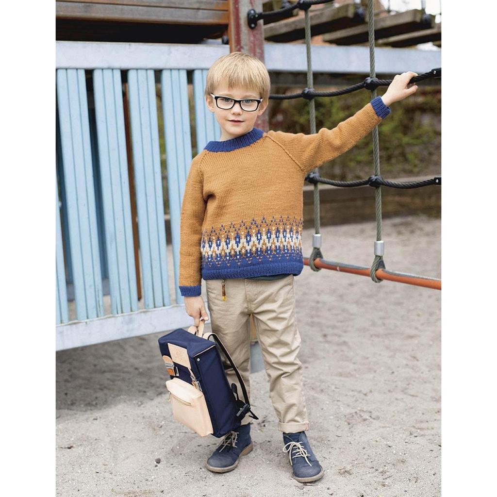 Kinder Raglanpullover mit Musterjoch Strickanleitung - Sandnes Garn / Anita Brathetland (PDF) bei bei bei bei Lieblingsgarn