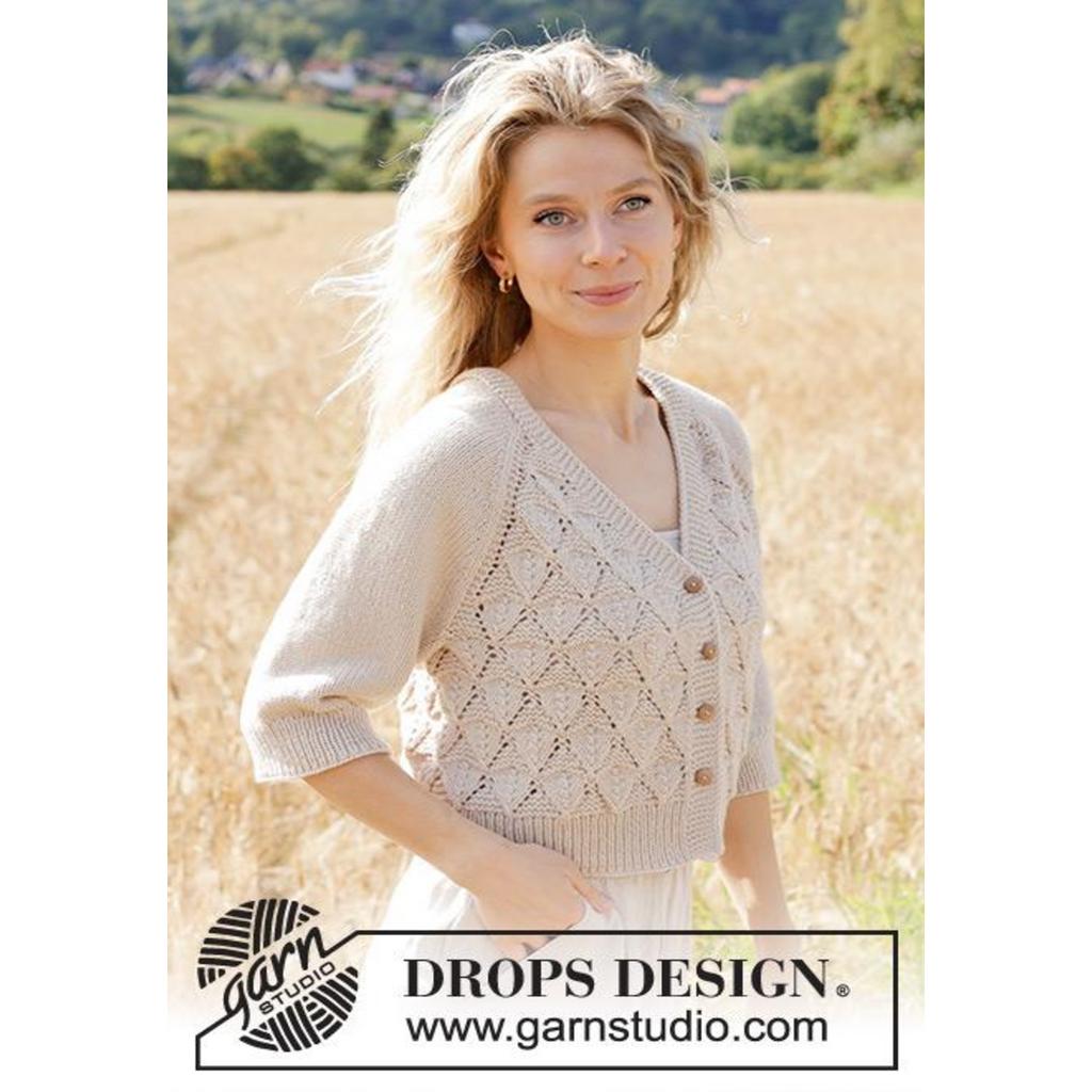 Sand Diamond Cardigan Strickanleitung - Drops Design (PDF) bei bei bei bei bei bei bei bei bei bei bei bei Lieblingsgarn