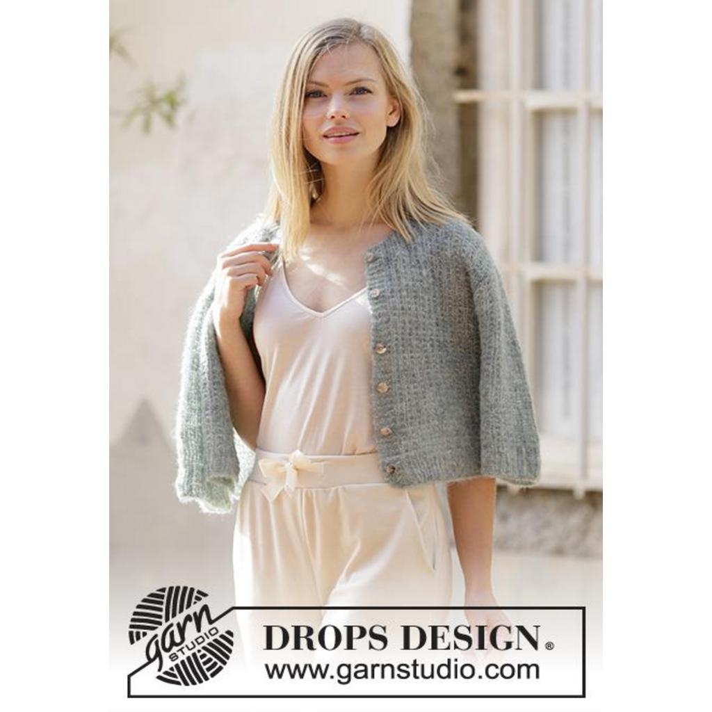 Strickjacke mit kurzen Ärmeln Strickanleitung - Drops Design (PDF) bei bei bei bei bei bei bei bei bei bei Lieblingsgarn
