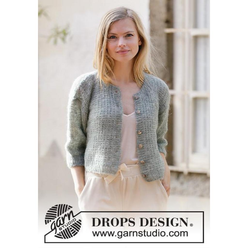 Strickjacke mit kurzen Ärmeln Strickanleitung - Drops Design (PDF) bei bei bei bei bei bei bei bei bei bei Lieblingsgarn