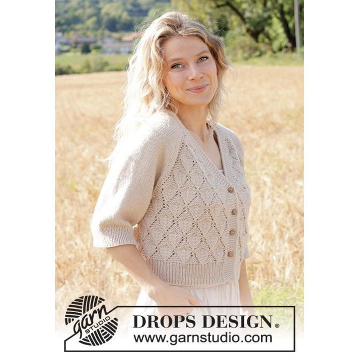 Sand Diamond Cardigan Strickanleitung - Drops Design (PDF) bei bei bei bei bei bei bei bei bei bei bei bei Lieblingsgarn