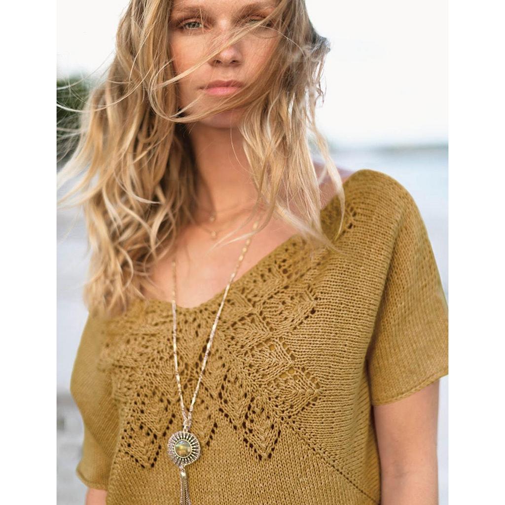 Lina Shirt mit Lochmuster Strickanleitung - Sandnes Garn / Olaug Beate Bjelland (PDF) bei bei bei bei bei bei Lieblingsgarn