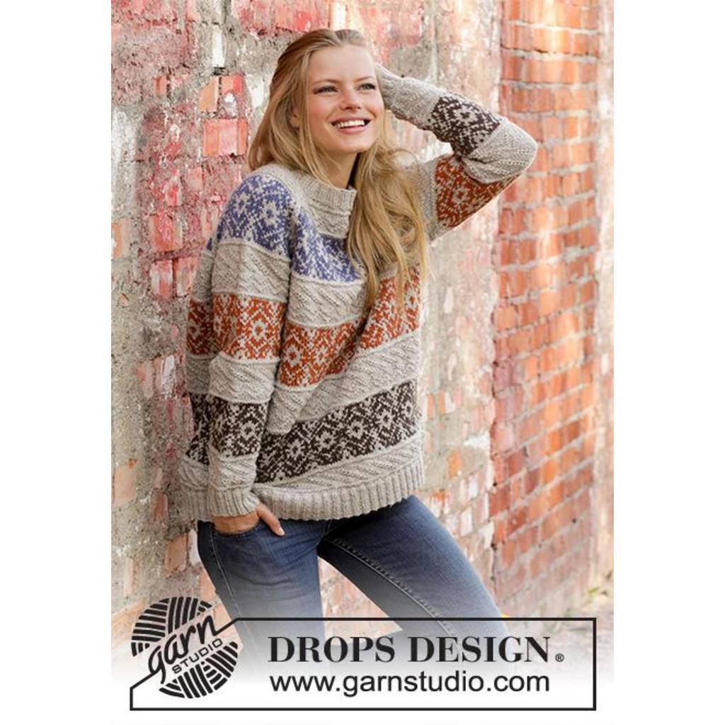 Pullover mit Norwegermuster Valdres Strickanleitung - Drops Design (PDF) bei bei bei bei bei bei bei bei bei Lieblingsgarn