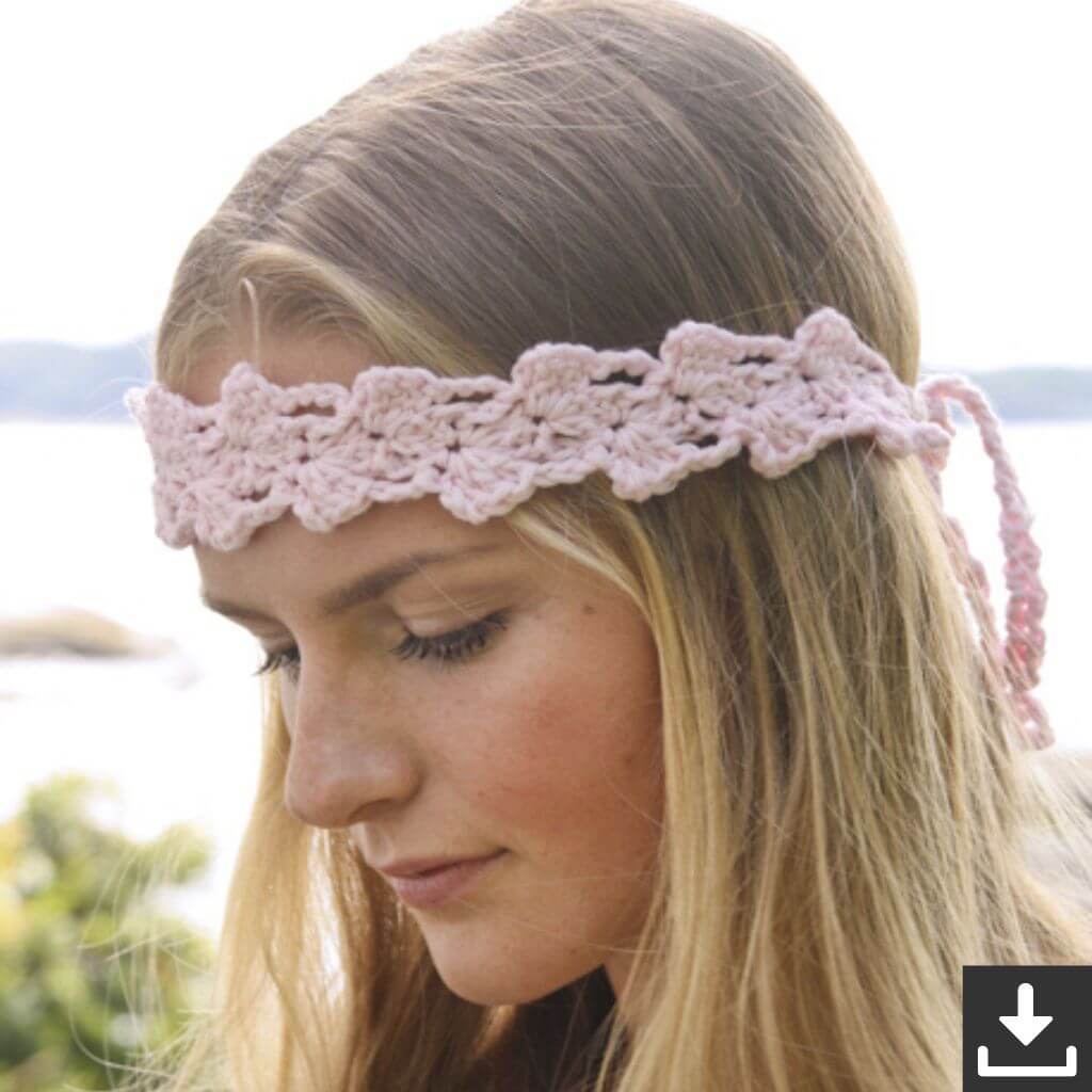 Drops Design Pattern Haarband Blushing Maiden Häkelset - Drops (PDF) bei bei bei bei bei bei bei bei bei bei Lieblingsgarn