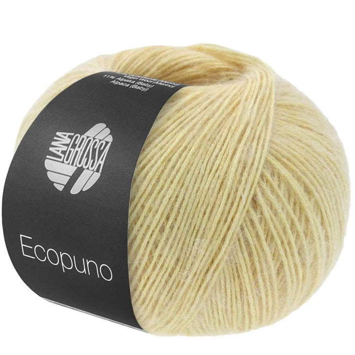 Lana Grossa Ecopuno, Farbe 228 Pastellgelb – Alpaka, Baumwolle und Merino bei Lieblingsgarn