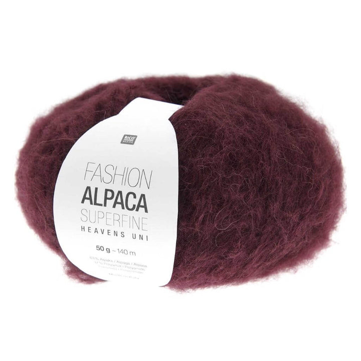 Rico Design Fashion Alpaca Superfine Heavens Uni, Farbe 004 Bordeaux – Alpaka und Synthetik bei Lieblingsgarn