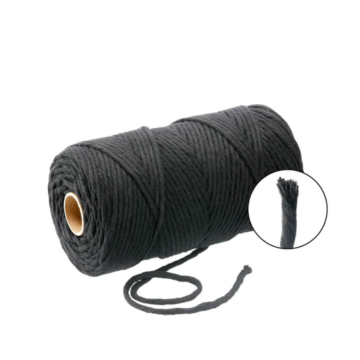 Filani Lieblingsgarn - Makramee Garn 3 mm x 130 m, Farbe Black – Baumwolle bei Lieblingsgarn