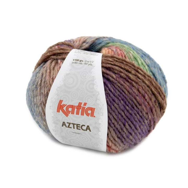 Katia Azteca, Farbe 7876 Lila Grün Orange Braun – Schurwolle und Synthetik bei Lieblingsgarn