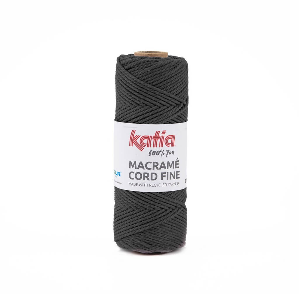 Katia Macramé Cord Fine 2,5 mm, Farbe 202 Antracita – Baumwolle und Polyester bei Lieblingsgarn