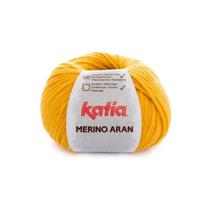 Katia Merino Aran, Farbe 80 Gelb – Schurwolle und Synthetik bei Lieblingsgarn