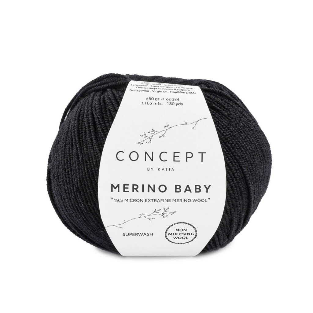 Katia Concept Merino Baby, Farbe 2 Schwarz – Merino und Schurwolle bei Lieblingsgarn