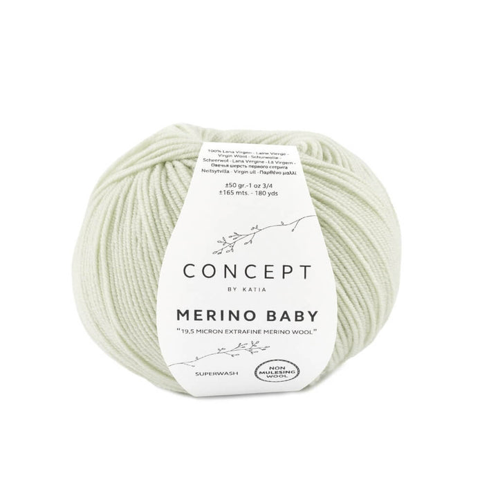 Katia Concept Merino Baby, Farbe 155 Weißgrün – Merino und Schurwolle bei Lieblingsgarn
