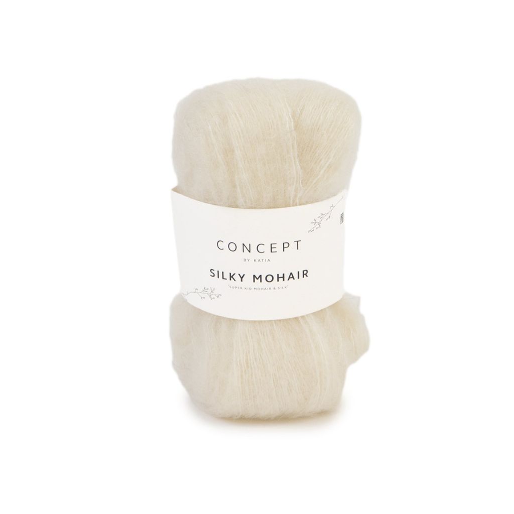 Katia Concept Silky Mohair, Farbe 0103 Naturweiß – Mohair, Schurwolle und Seide bei Lieblingsgarn