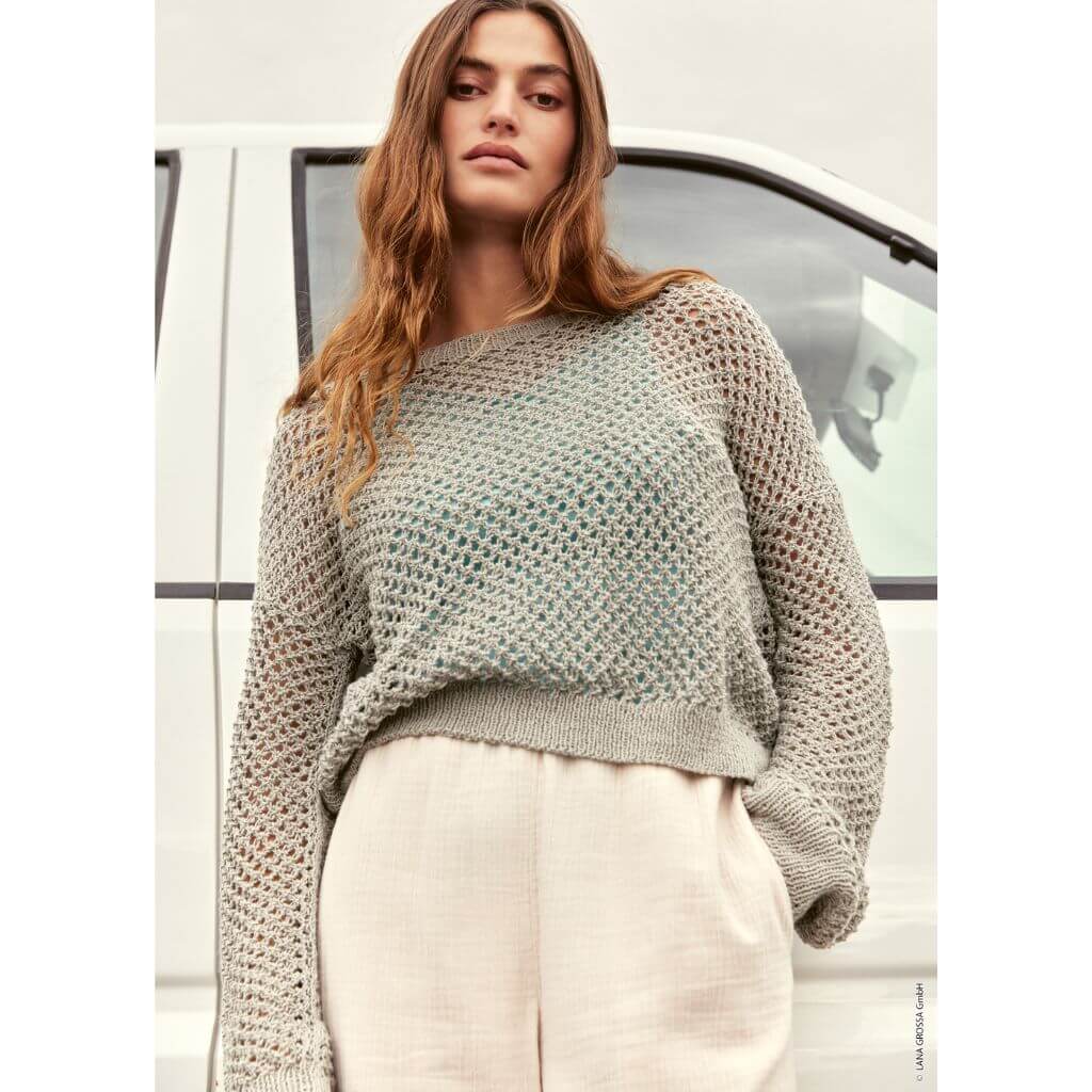Lana Grossa Pattern Gittermuster Damen Pullover Strickanleitung - Lana Grossa (PDF) bei bei bei bei bei bei Lieblingsgarn