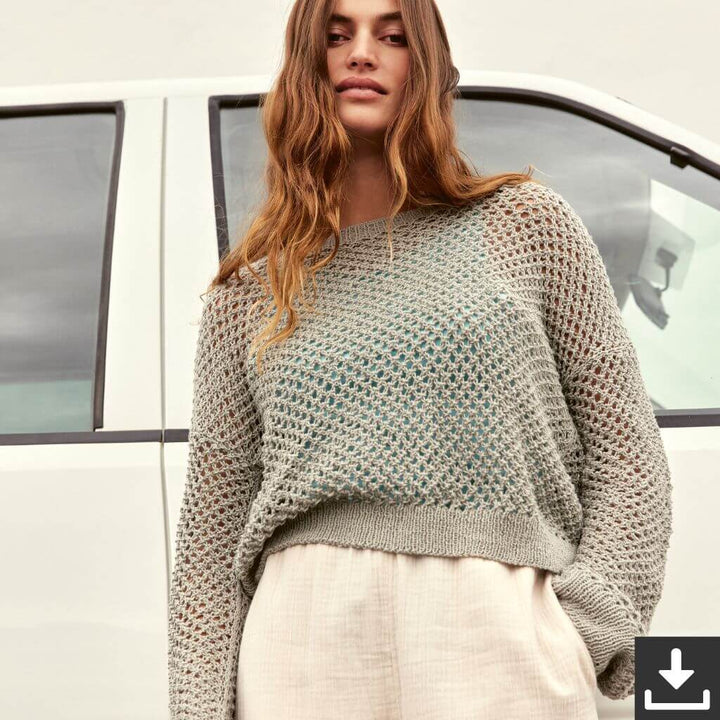 Lana Grossa Pattern Gittermuster Damen Pullover Strickanleitung - Lana Grossa (PDF) bei bei bei bei bei bei Lieblingsgarn