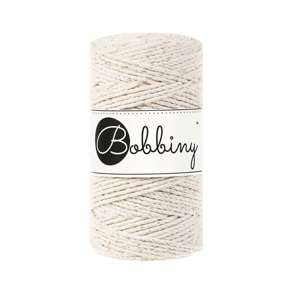 Bobbiny Makramee Garn 3mm gedreht, Farbe Golden Natural – Baumwolle bei Lieblingsgarn