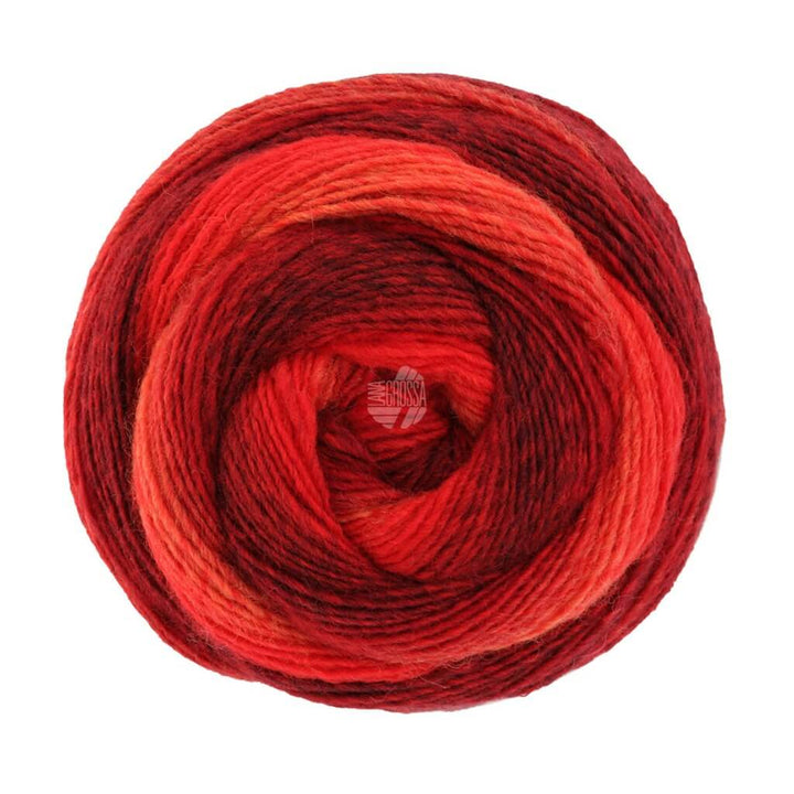 Lana Grossa 446 - Dunkelrot/Rot/Schwarz/Hellrot/Rotorange/Beere Lana Grossa Gomitolo Versione - Bobbel bei Lieblingsgarn