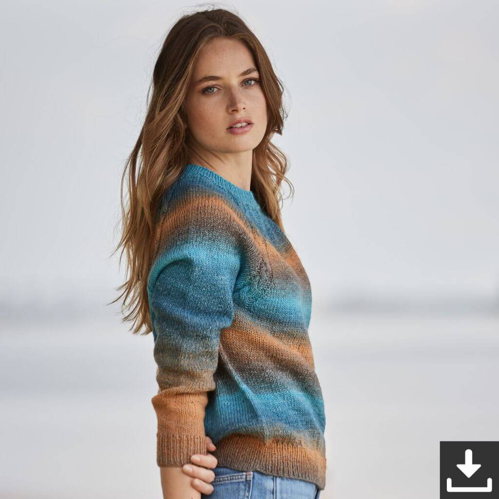 Lana Grossa Pattern Pullover mit Farbverlauf Strickset - Lana Grossa (PDF) bei bei bei bei bei bei bei bei Lieblingsgarn