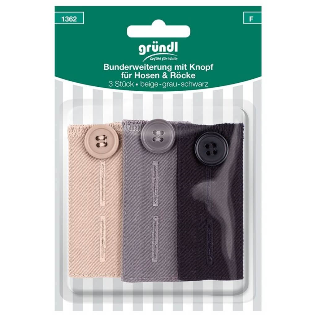 Gründl Bunderweiterung mit Knopf für Hosen 3 Stück bei bei bei bei bei bei bei bei bei bei bei Lieblingsgarn