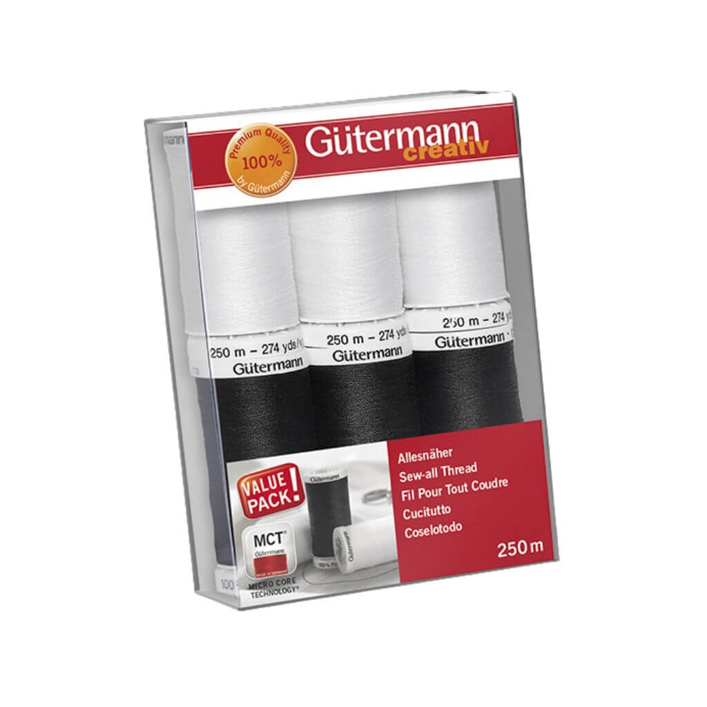 Gütermann Nähfaden-Set Allesnäher Schwarz/Weiß bei bei bei bei bei bei bei bei bei bei Lieblingsgarn