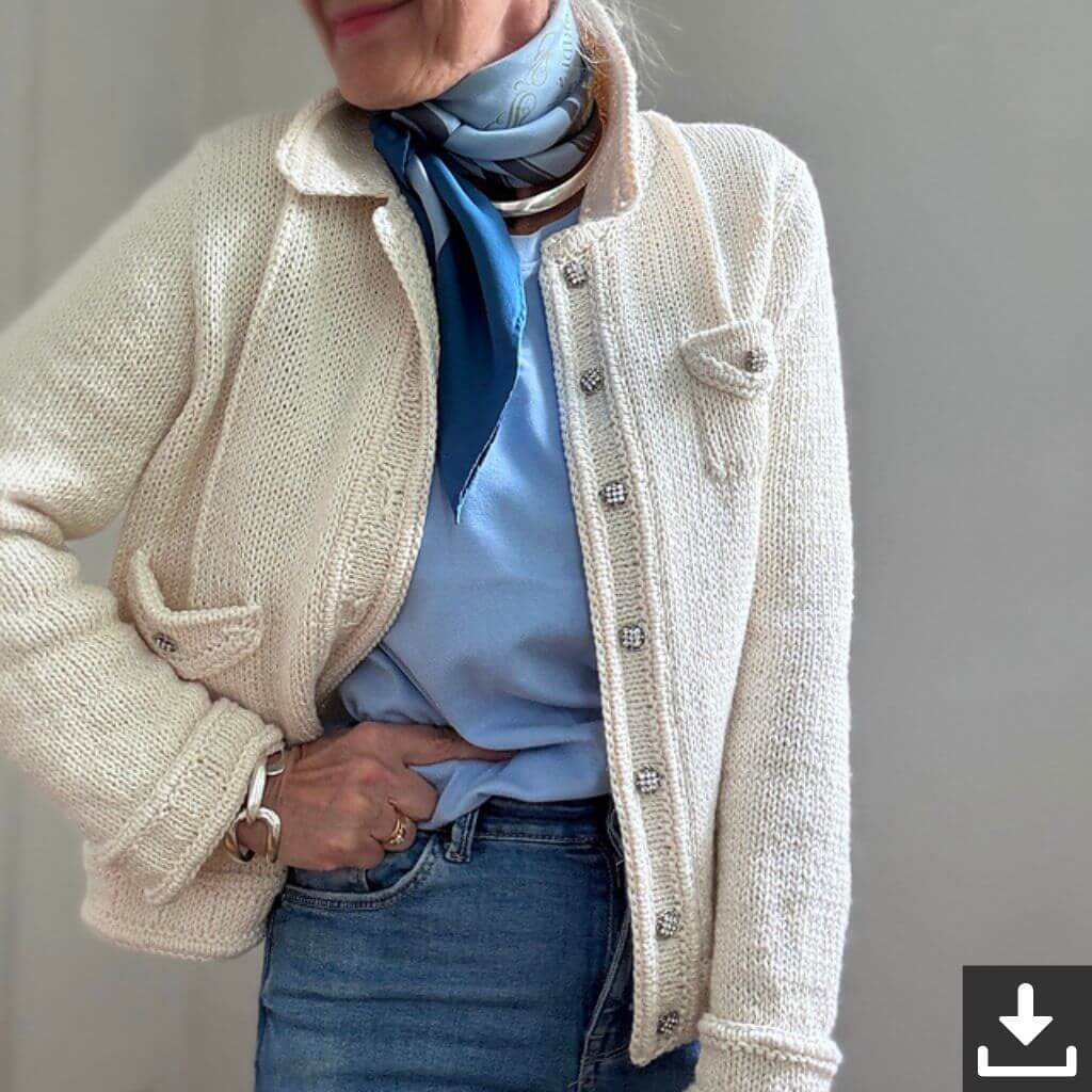 Hinterm Stein Strickjacke White Jeans Jacket Strickanleitung - Hinterm Stein (PDF) bei bei bei bei bei bei bei Lieblingsgarn