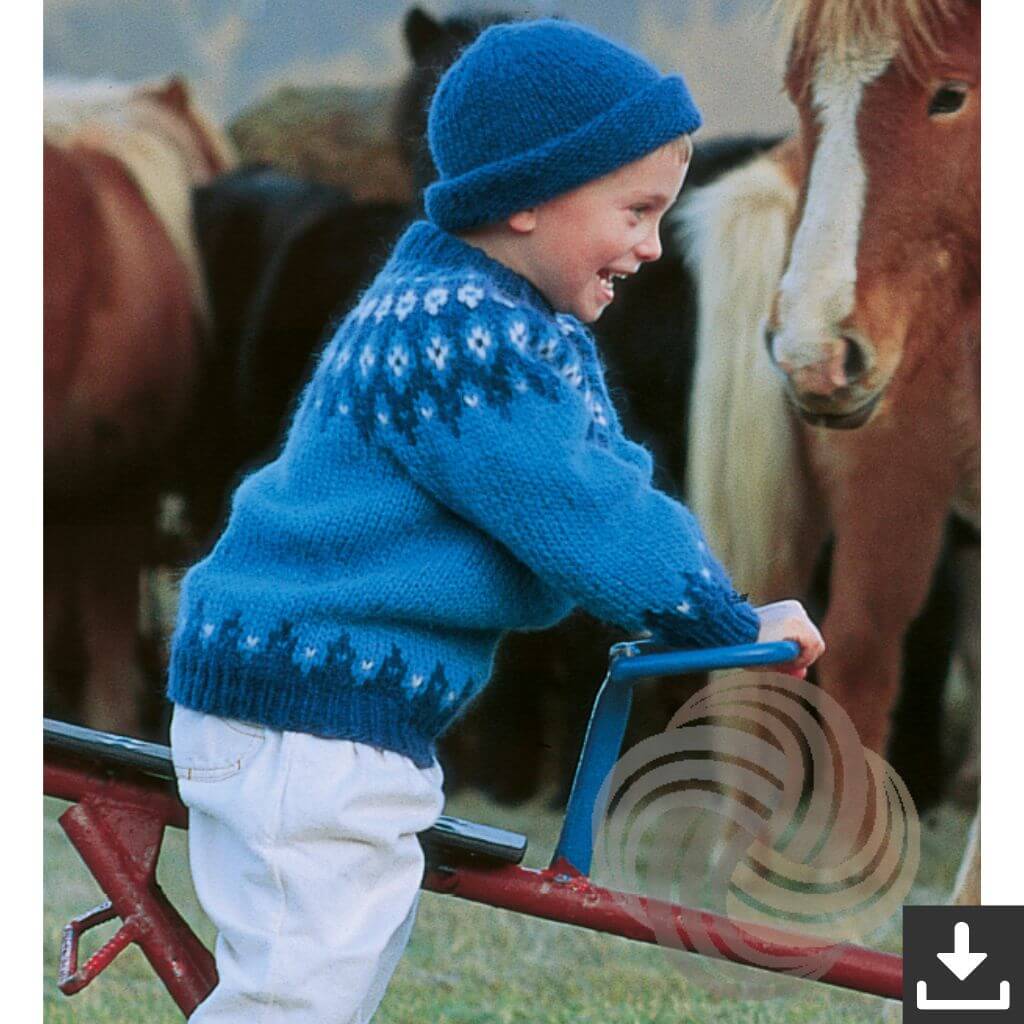 Lopi Pattern Islandpullover für Kinder mit Mütze Strickanleitung - Lopi (PDF) bei bei bei bei bei bei bei bei Lieblingsgarn