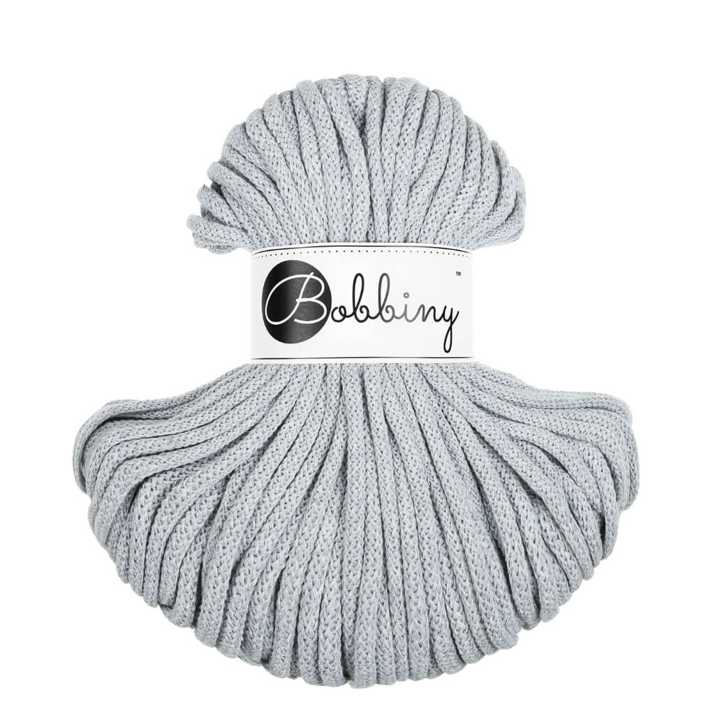 Bobbiny Premium Kordel 5 mm x 50 m, Farbe Light Grey – Baumwolle bei Lieblingsgarn