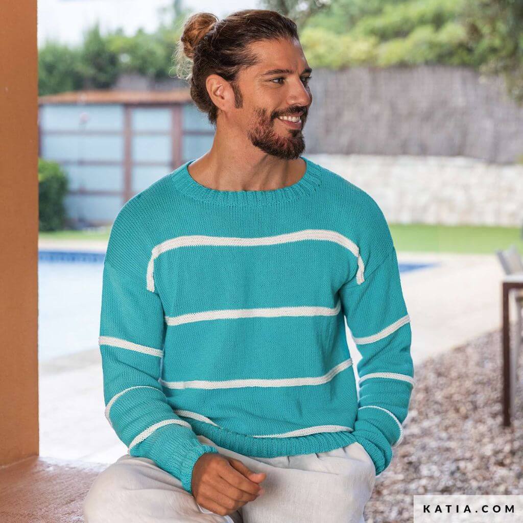 Katia Gestreifter Herrenpullover Strickanleitung - Katia (Heft) bei bei bei bei bei bei bei bei bei bei Lieblingsgarn