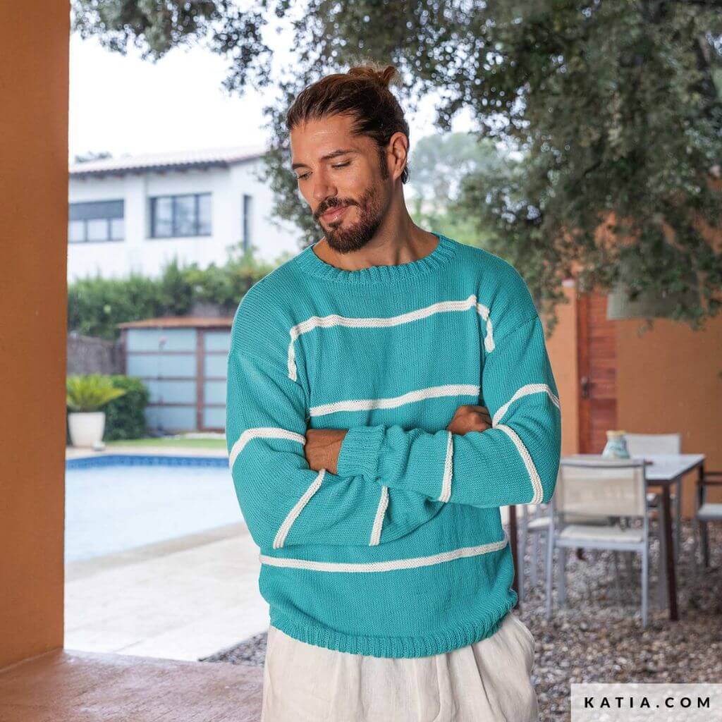 Katia Gestreifter Herrenpullover Strickanleitung - Katia (Heft) bei bei bei bei bei bei bei bei bei bei Lieblingsgarn