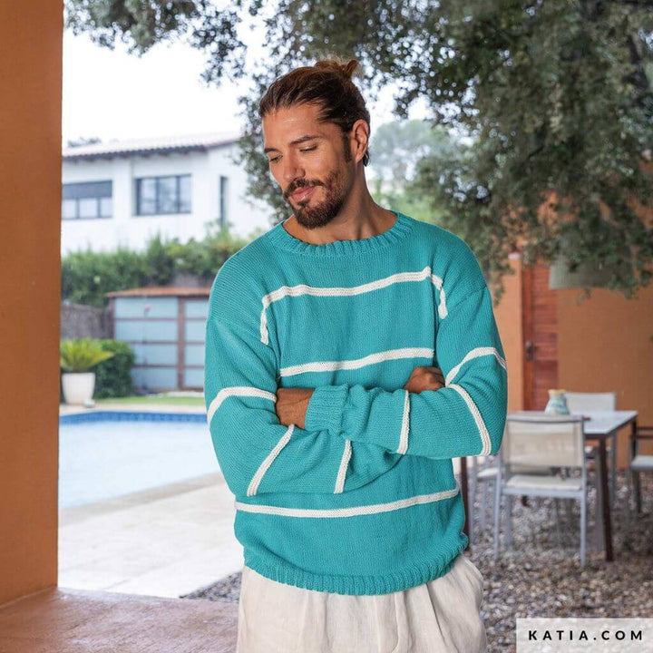 Katia Gestreifter Herrenpullover Strickanleitung - Katia (Heft) bei bei bei bei bei bei bei bei bei bei Lieblingsgarn