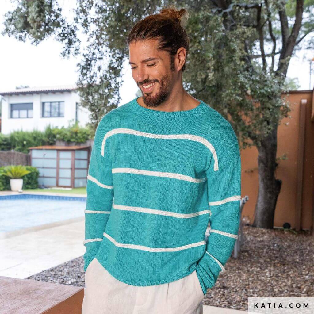 Katia Gestreifter Herrenpullover Strickanleitung - Katia (Heft) bei bei bei bei bei bei bei bei bei bei Lieblingsgarn