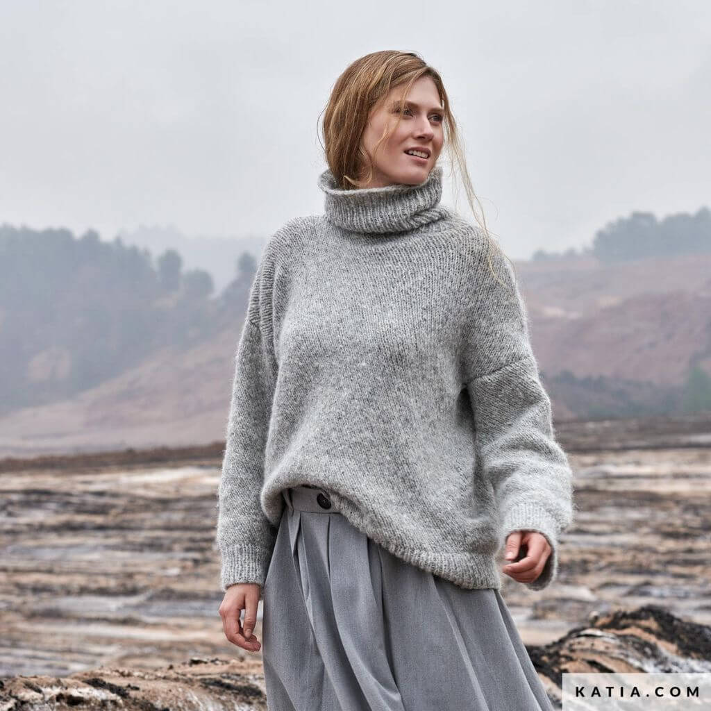 Katia Maxi-Pullover für Damen Strickanleitung - Katia (PDF) bei bei bei bei bei bei bei bei bei bei Lieblingsgarn