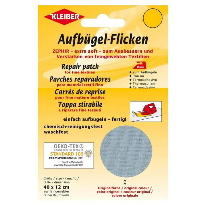Kleiber Aufbügel-Flicken Großpack, Farbe 02 hellgrau – Baumwolle bei Lieblingsgarn