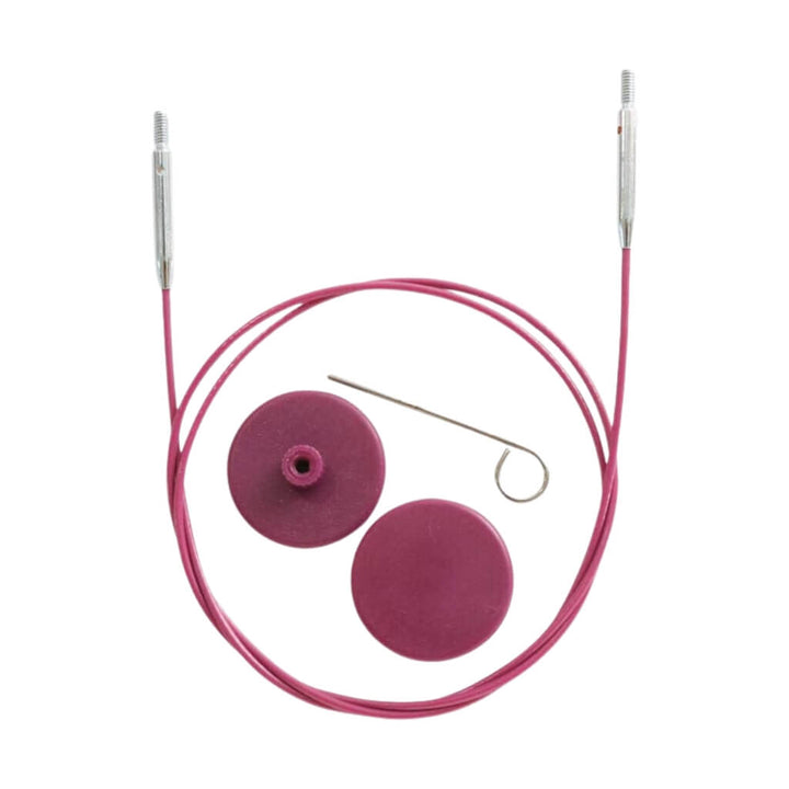 KnitPro Nadelseil 360° Swivel lila, Farbe 40 – Metall bei Lieblingsgarn
