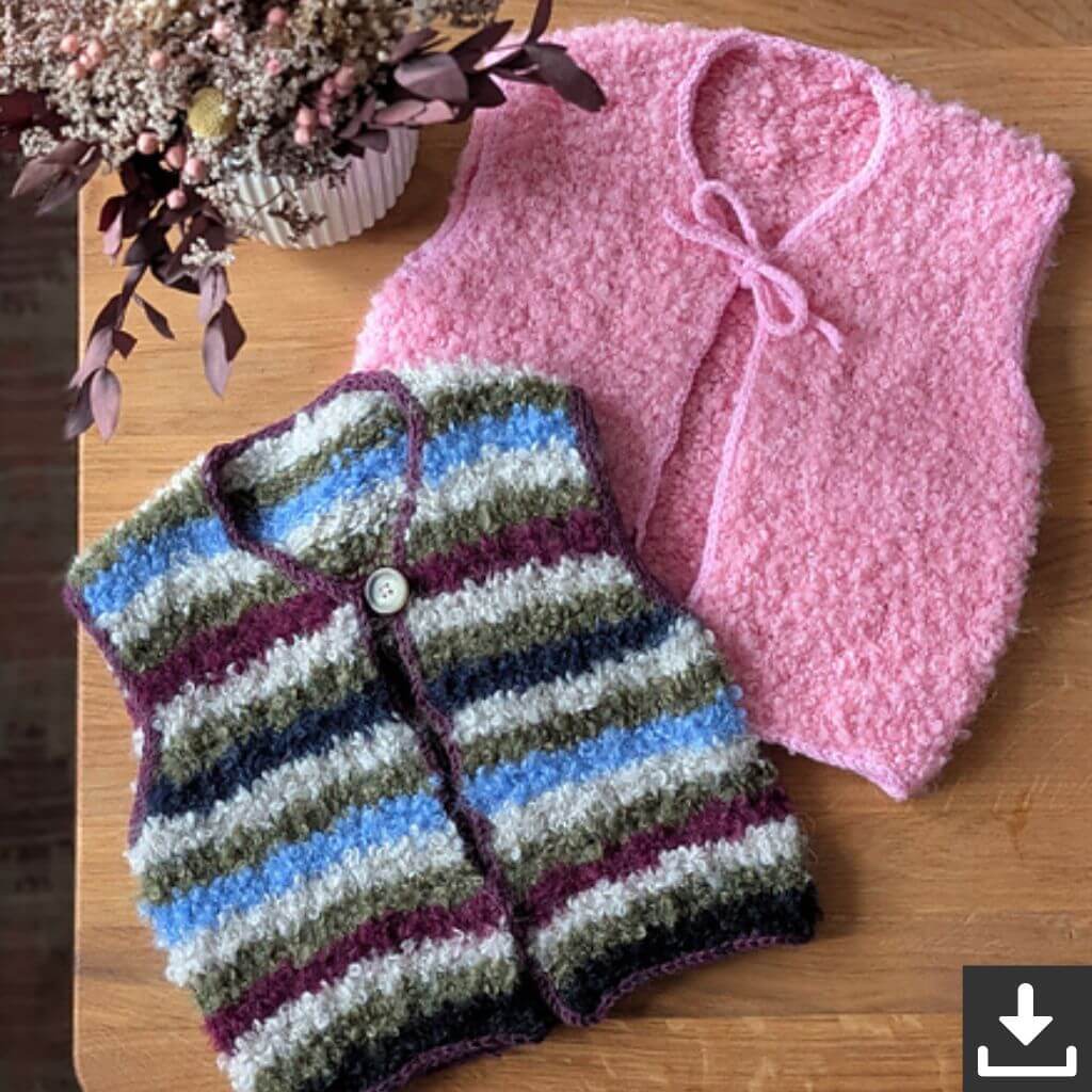 Knitmitjo Pattern Mini Fluffy Fleece Vest Strickanleitung - KnitmitJo (PDF) bei bei bei bei bei bei bei bei Lieblingsgarn