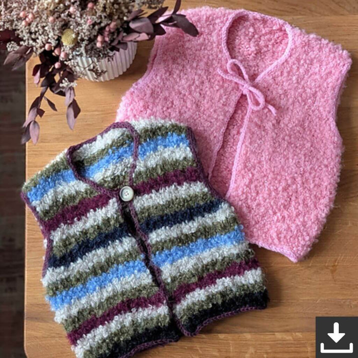 Knitmitjo Pattern Mini Fluffy Fleece Vest Strickanleitung - KnitmitJo (PDF) bei bei bei bei bei bei bei bei Lieblingsgarn