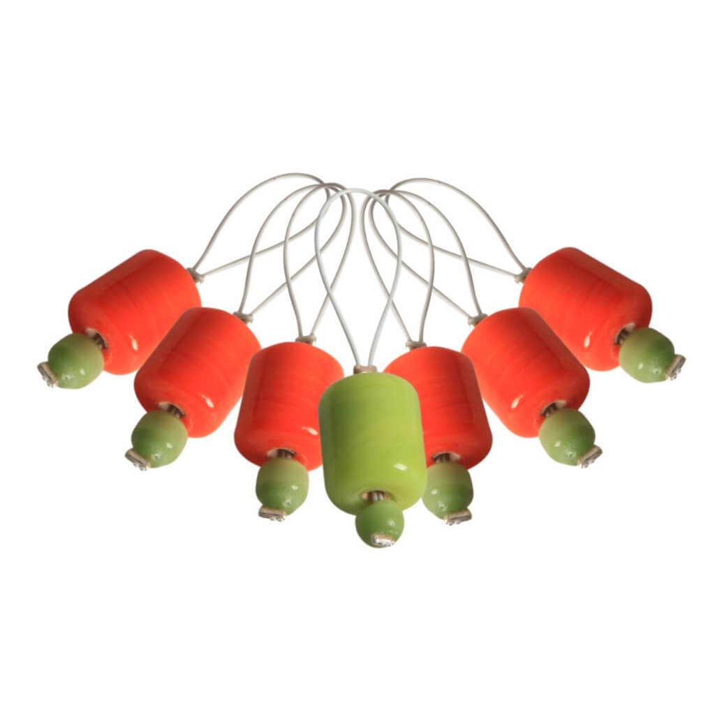 KnitPro Maschenmarker Zooni - 7 Stk., Farbe Orange Lily – Glas bei Lieblingsgarn