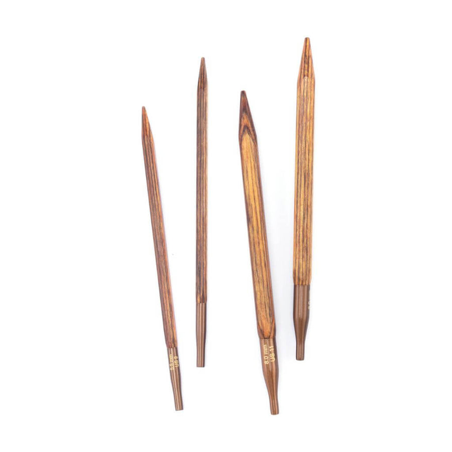 KnitPro Ginger Cubics Austauschbare Nadelspitzen, Farbe 10 – Holz bei Lieblingsgarn