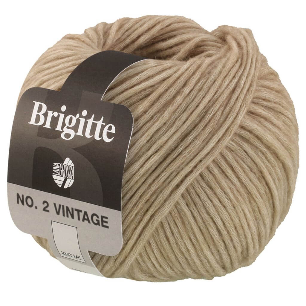 Lana Grossa Brigitte No.2 Vintage, Farbe 201 Graubeige meliert – Baumwolle, Merino und Seide bei Lieblingsgarn