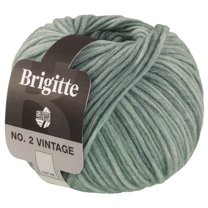 Lana Grossa Brigitte No.2 Vintage, Farbe 207 Graugrün meliert – Baumwolle, Merino und Seide bei Lieblingsgarn