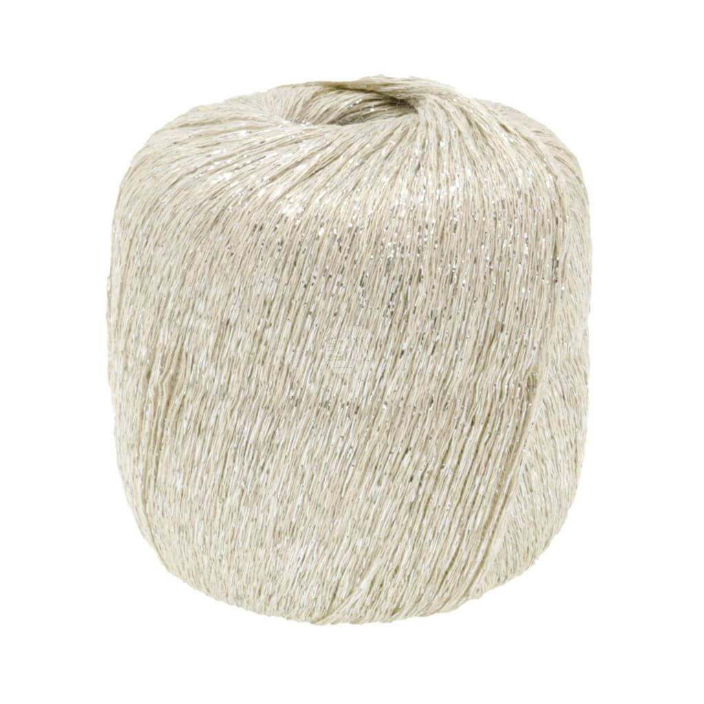 Lana Grossa Brillino, Farbe 32 Creme/Silber – Metall und Viskose bei Lieblingsgarn